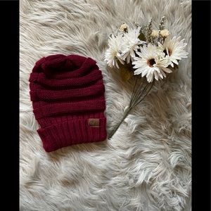 C.C. Slouchy Maroon Beanie